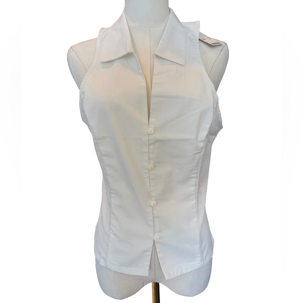 NEW! Urban Outfitters Party Girl Cotton-Blend Button Down Sleeveless Top Small - Picture 5 of 14